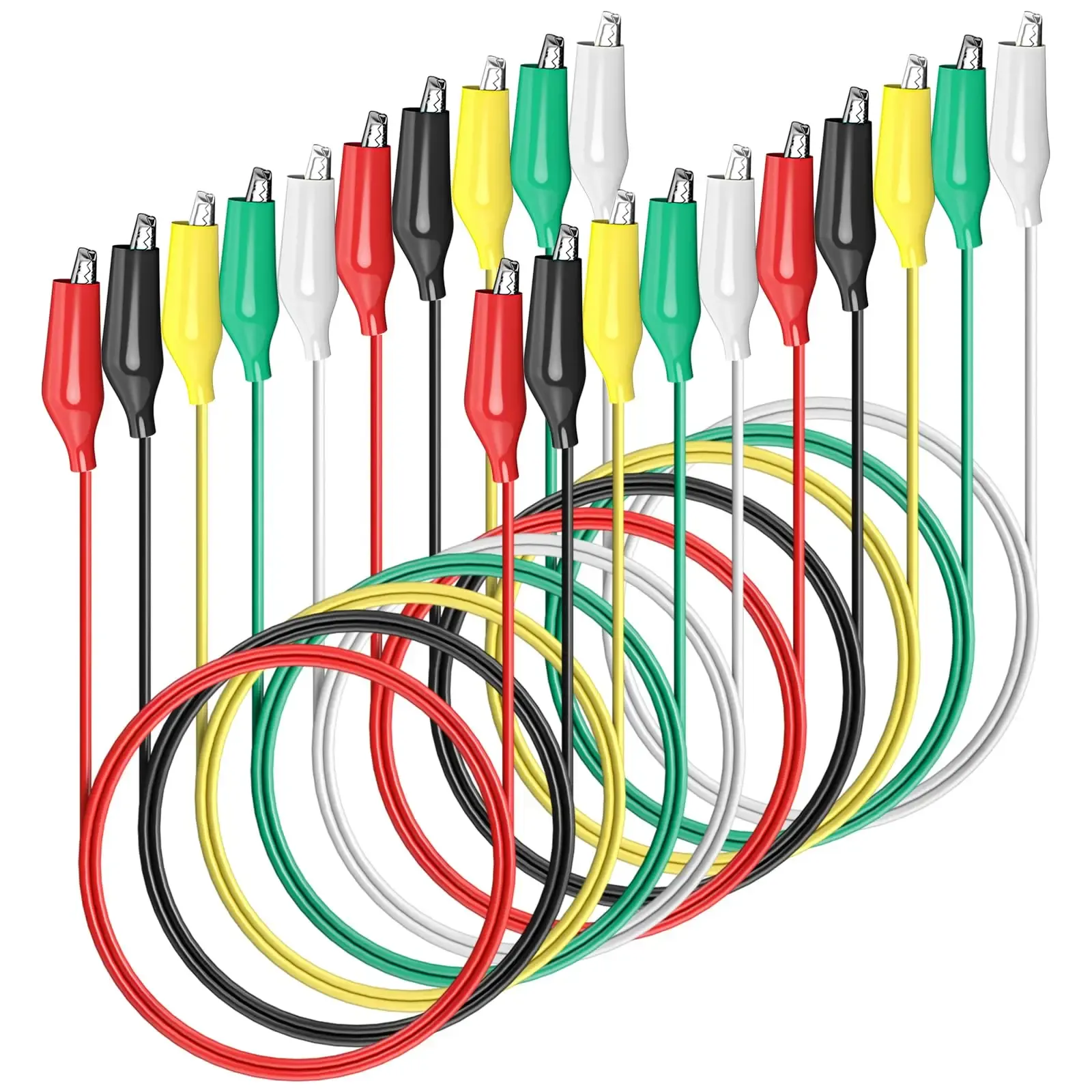 Pince crocodile double tête 28 mm, lot de 2 ou 10 pièces, câble de 45 cm, clip de test