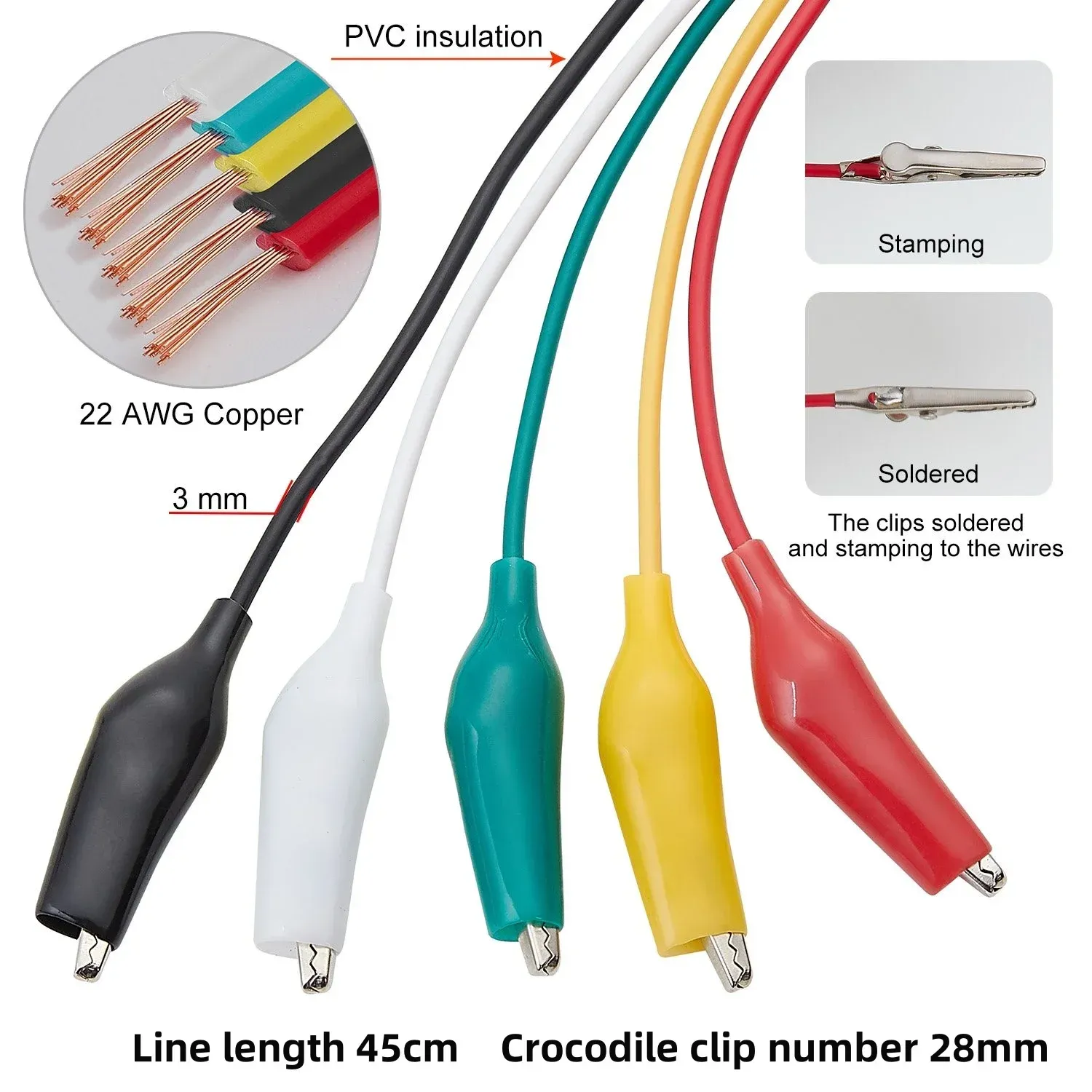 Pinces crocodile multicolores