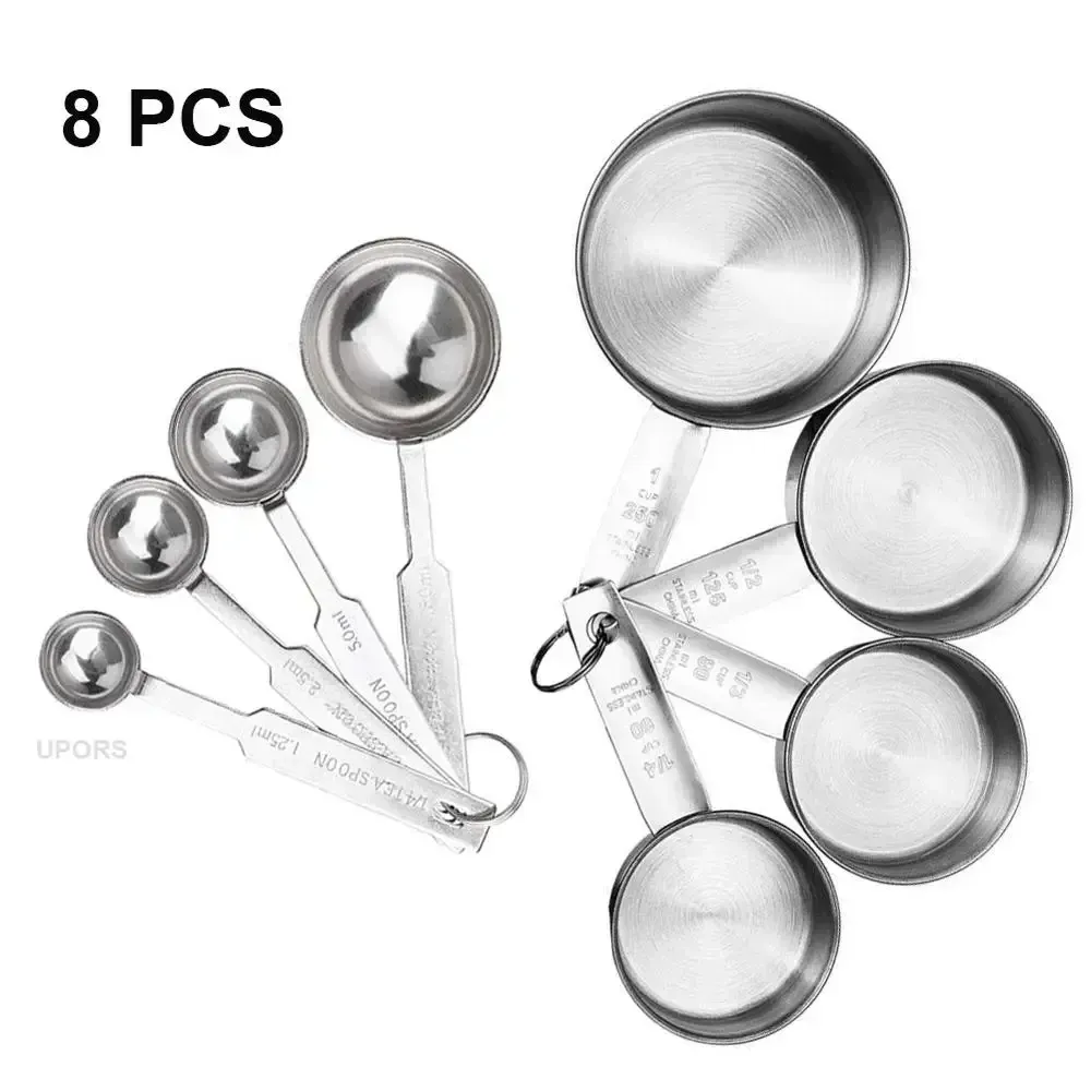 Ensemble de tasses doseuses et cuillères doseuses empilables en acier inoxydable de qualité supérieure, UPORS 7