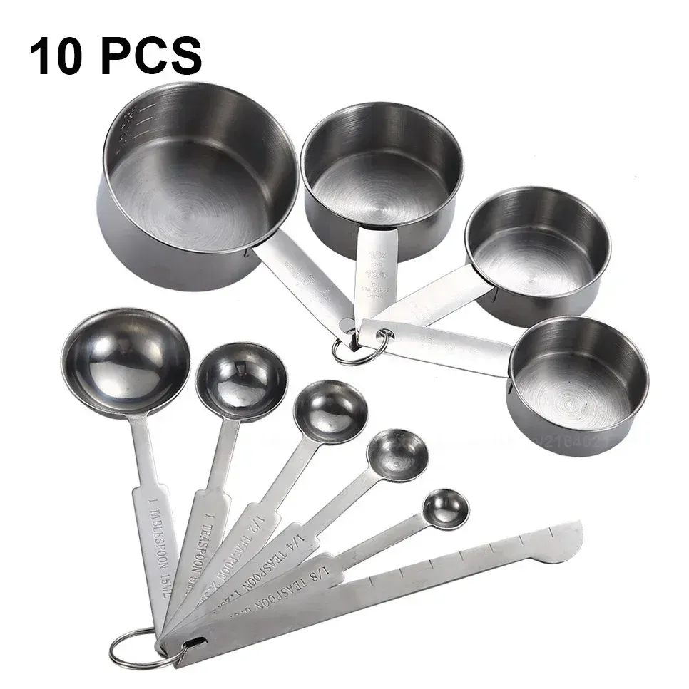Ensemble de tasses doseuses et cuillères doseuses empilables en acier inoxydable de qualité supérieure, UPORS 8