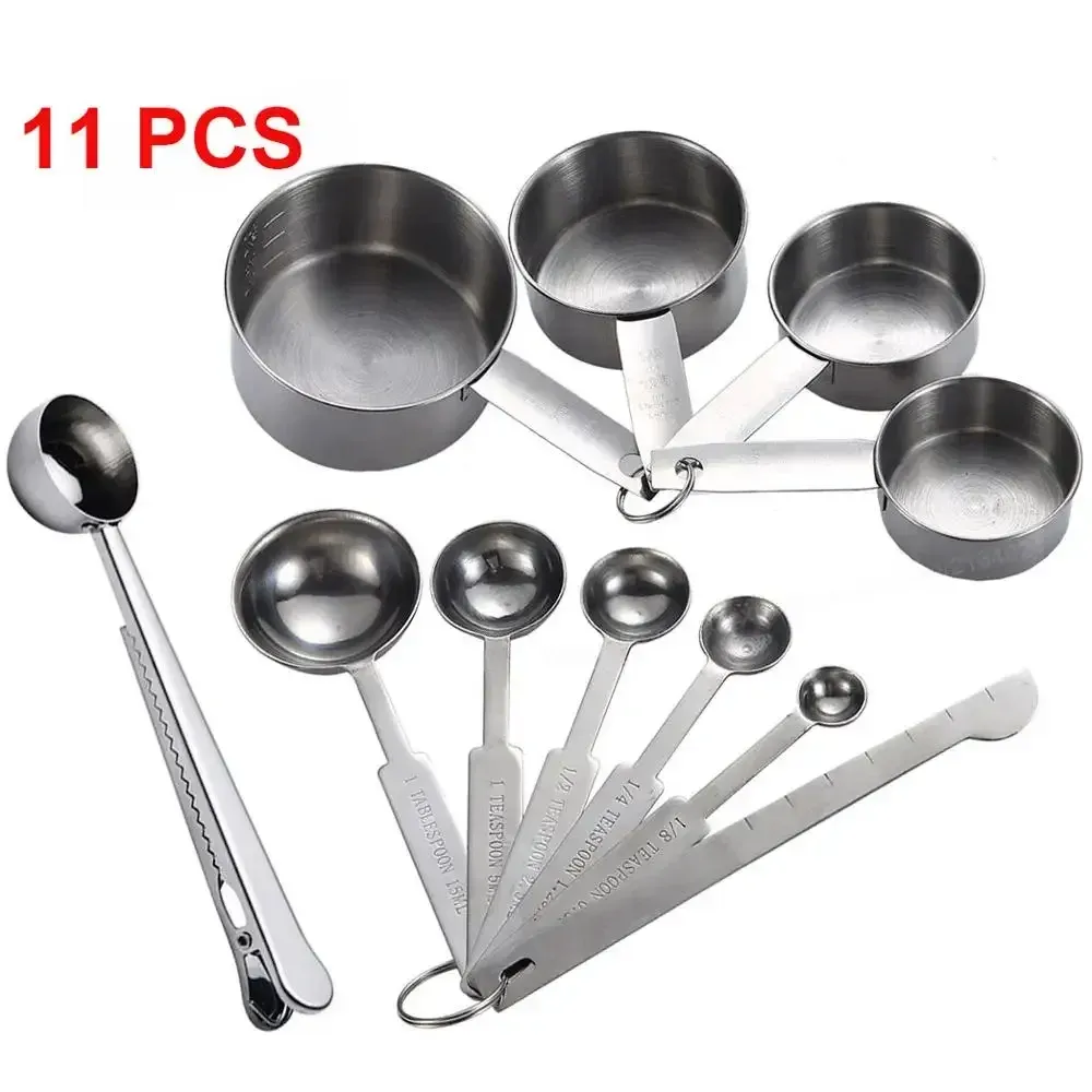 Ensemble de tasses doseuses et cuillères doseuses empilables en acier inoxydable de qualité supérieure, UPORS 9