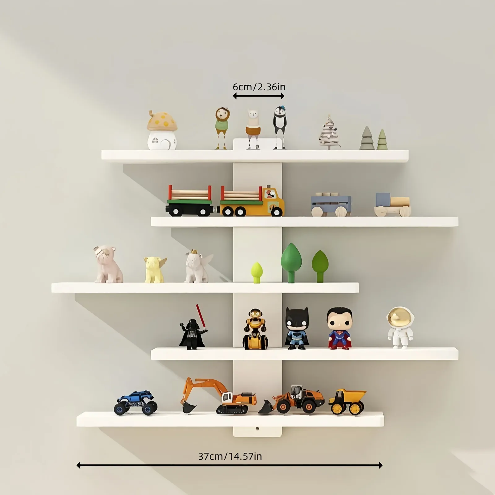 Étagère murale pour objets de collection en situation