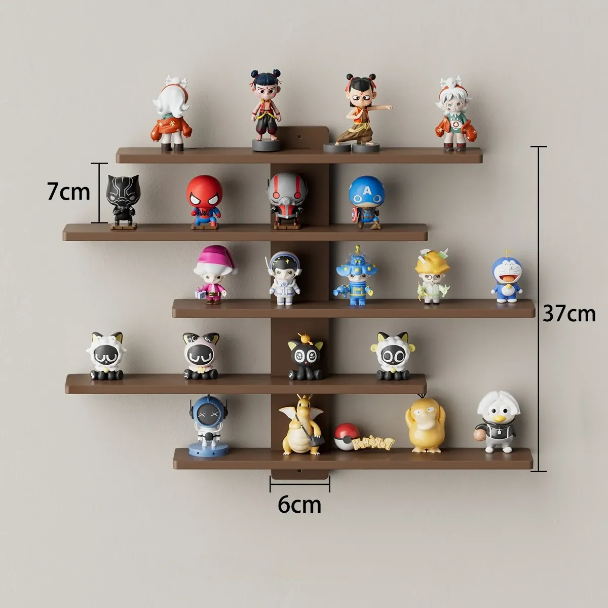 Étagère murale réglable pour figurines d'action, mini-briques de construction et objets de collection – Rangement d'intérieur moderne 10
