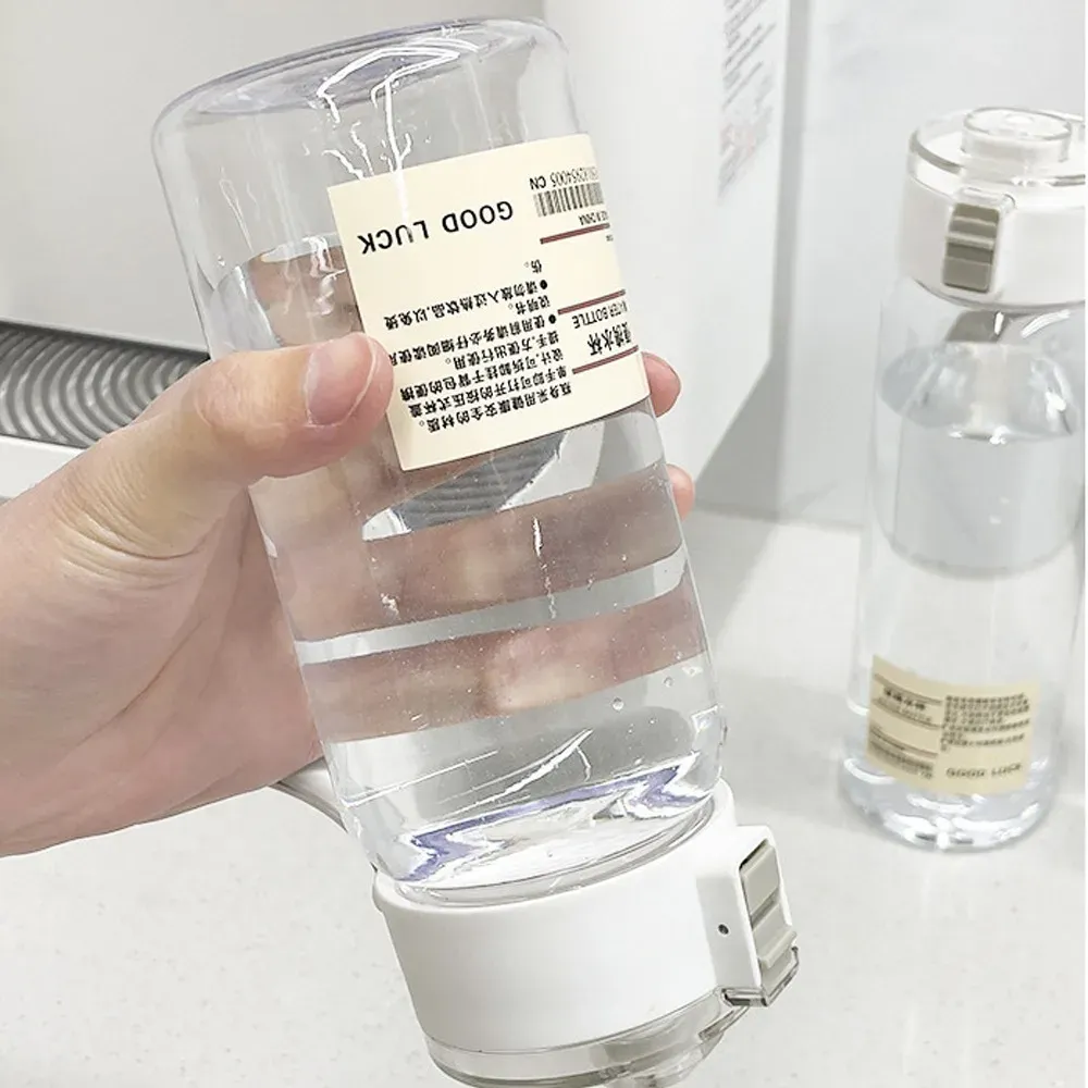 Gourde transparente portable Kawaii en plastique, pour le sport, les voyages en plein air et le bureau 5