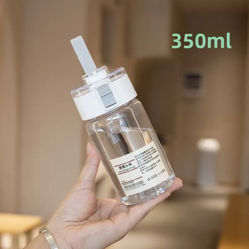 Gourde transparente portable Kawaii en plastique, pour le sport, les voyages en plein air et le bureau 7
