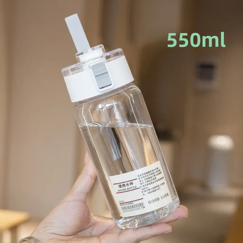 Gourde transparente portable Kawaii en plastique, pour le sport, les voyages en plein air et le bureau 8