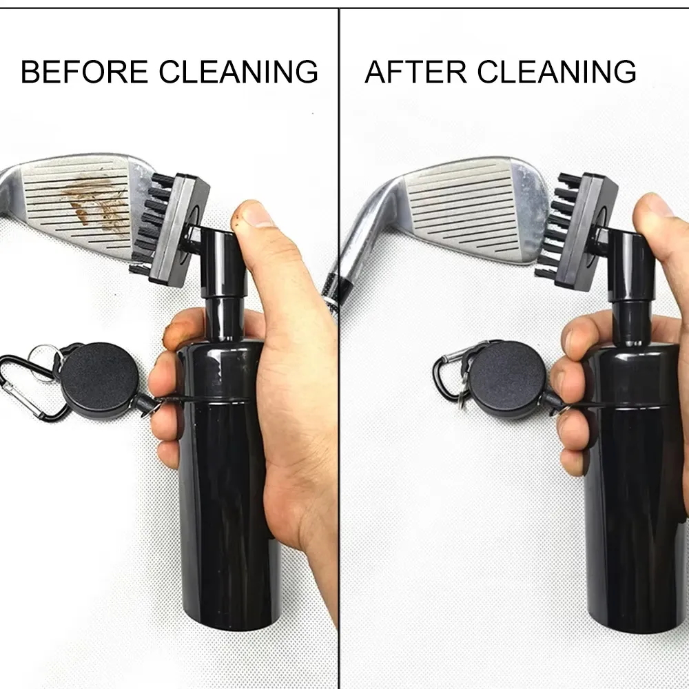 Brosse de nettoyage pour rainures de clubs de golf avec flacon pulvérisateur anti-fuite 3
