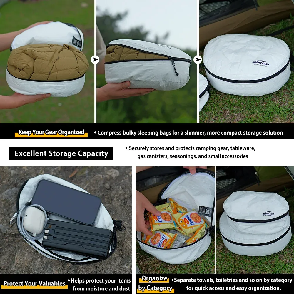 Rangement de camping avec sacs Tyvek