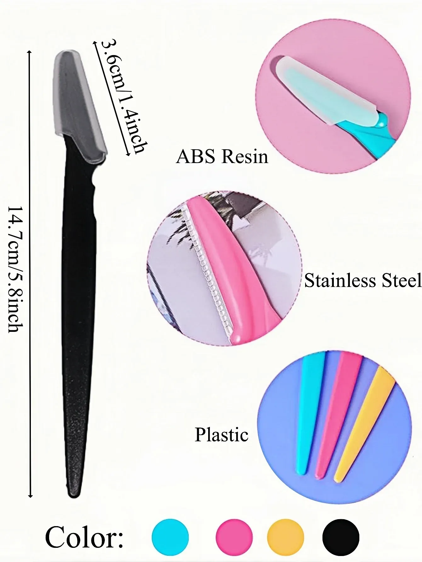 Ensemble de rasoirs à sourcils polyvalent pour femmes et hommes, facile d'utilisation, lames de rasoir, outils de maquillage, 5 à 30 pièces 3