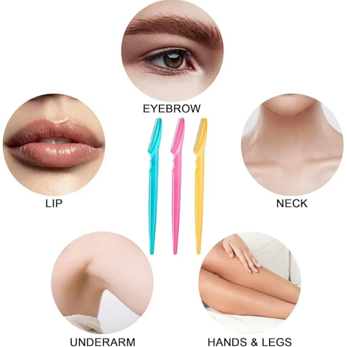 Ensemble de rasoirs à sourcils polyvalent pour femmes et hommes, facile d'utilisation, lames de rasoir, outils de maquillage, 5 à 30 pièces 5