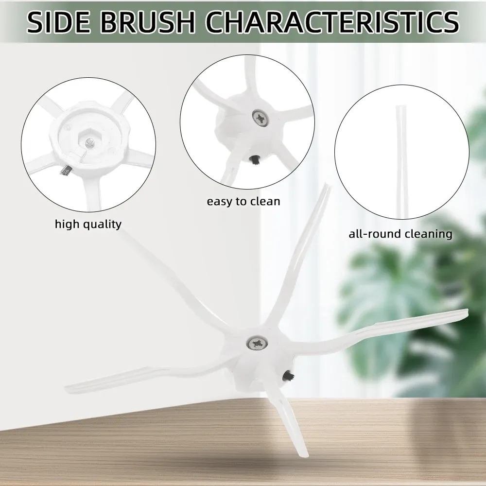 Compatible avec Roborock S5, S5 Max, S6 MaxV, S6 Pure, E4, E5, S51, S52, S55 – Brosse latérale, rouleau, filtre et chiffon – Accessoires 3
