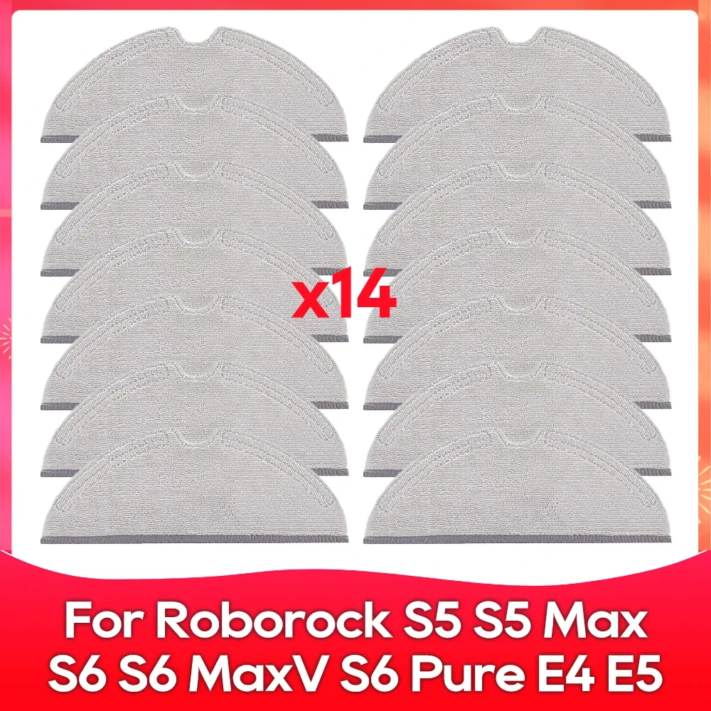 Compatible avec Roborock S5, S5 Max, S6 MaxV, S6 Pure, E4, E5, S51, S52, S55 – Brosse latérale, rouleau, filtre et chiffon – Accessoires 18