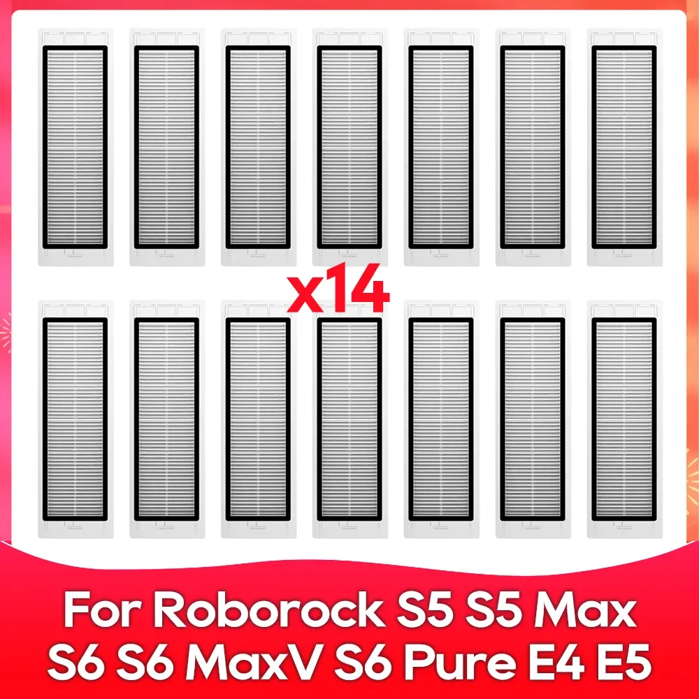 Compatible avec Roborock S5, S5 Max, S6 MaxV, S6 Pure, E4, E5, S51, S52, S55 – Brosse latérale, rouleau, filtre et chiffon – Accessoires 21