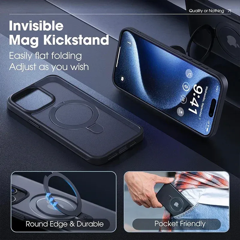 Coque magnétique mate vue de face