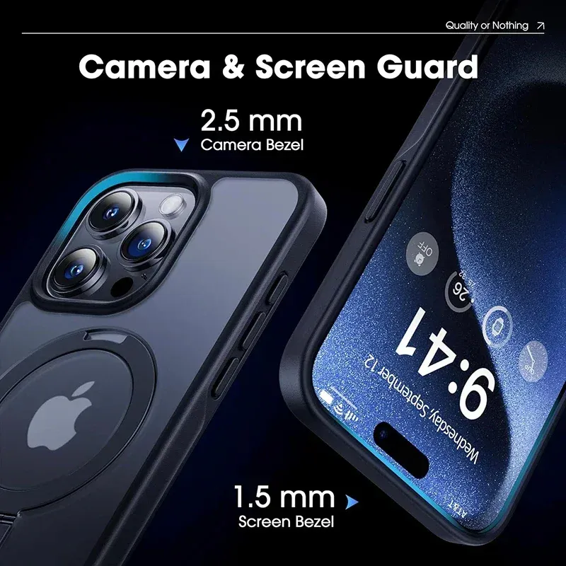 Coque magnétique mate vue de côté