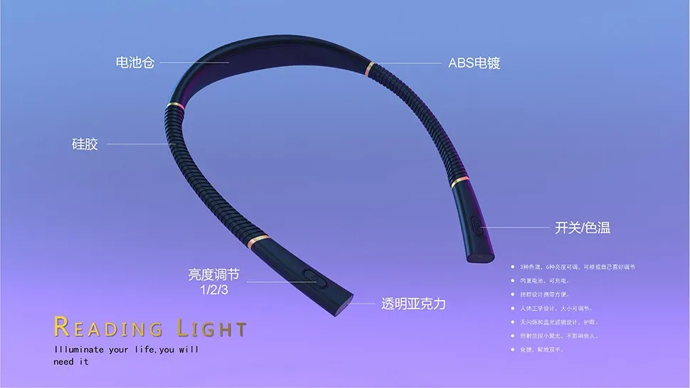 Lampe de lecture mains libres en usage