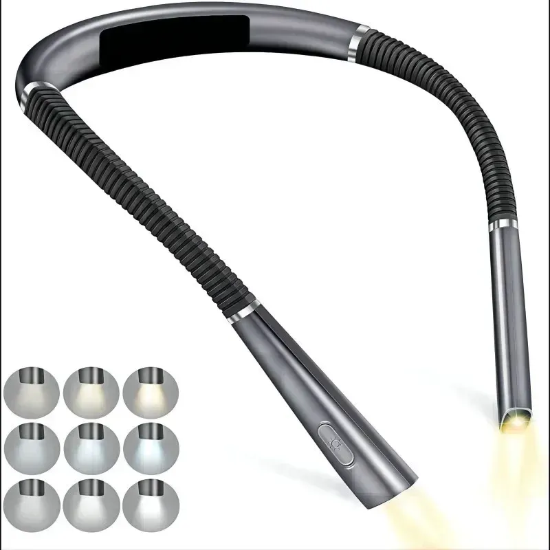Lampe de lecture à col flexible, rechargeable USB, éclairage mains libres pour livre 8
