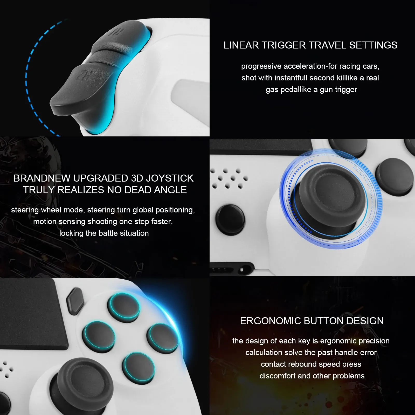 Ergonomie et conception des boutons de la manette GAMINJA