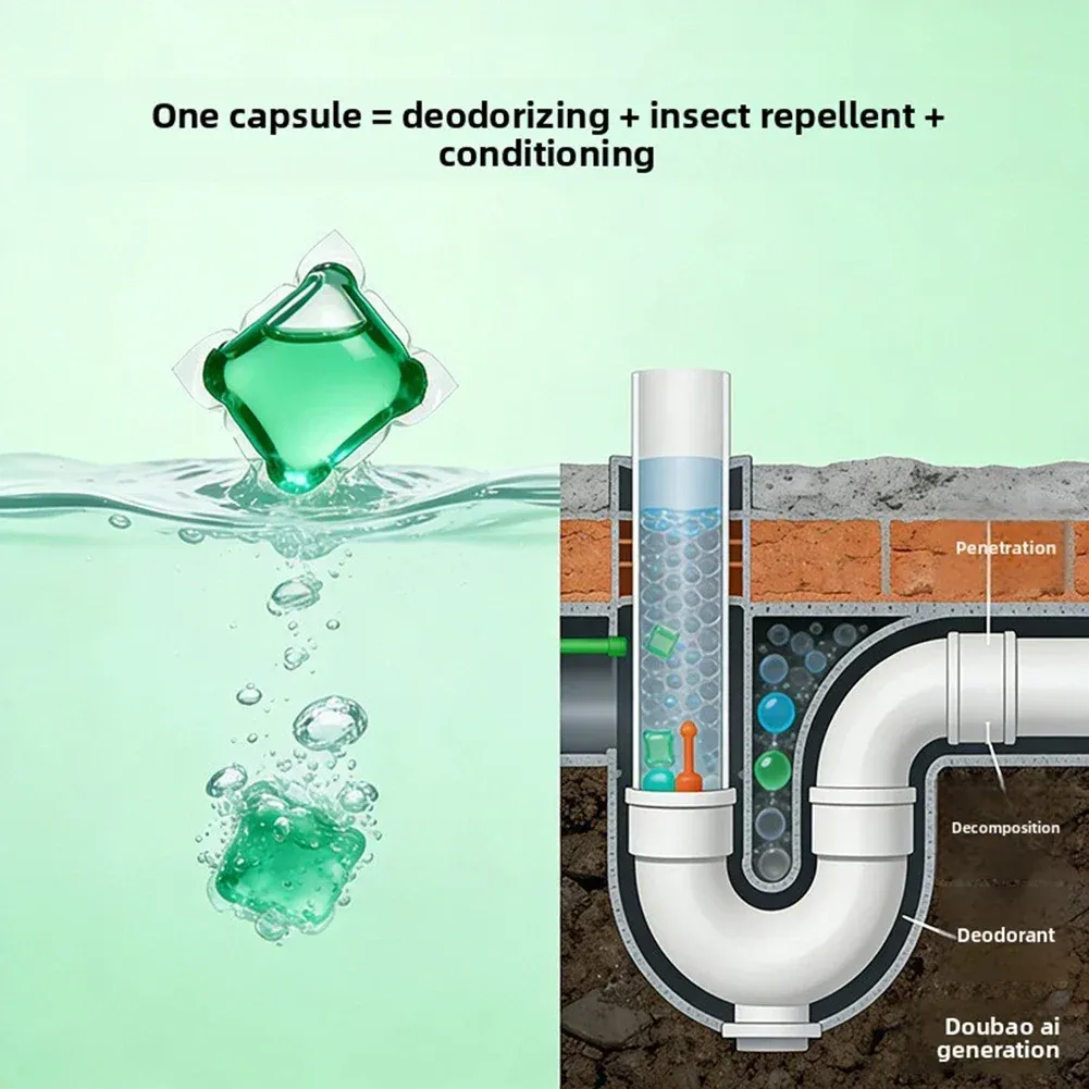 Gel désodorisant pour canalisations, application sur siphon