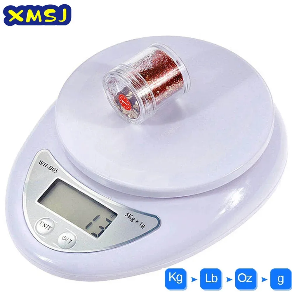 Balance numérique portable 5 kg / 1 g et 1 kg / 0,1 g à LED, balance électronique de cuisine pour aliments et colis