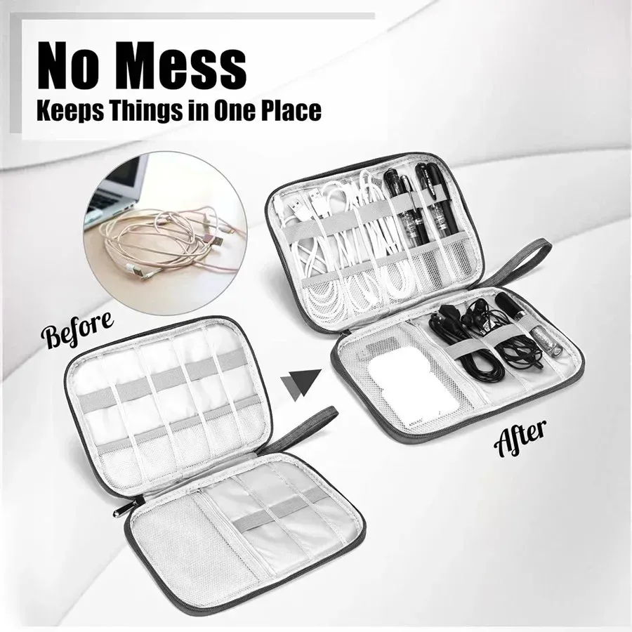 Organiseur de voyage compact pour câbles, disques durs mobiles et petits accessoires numériques 3