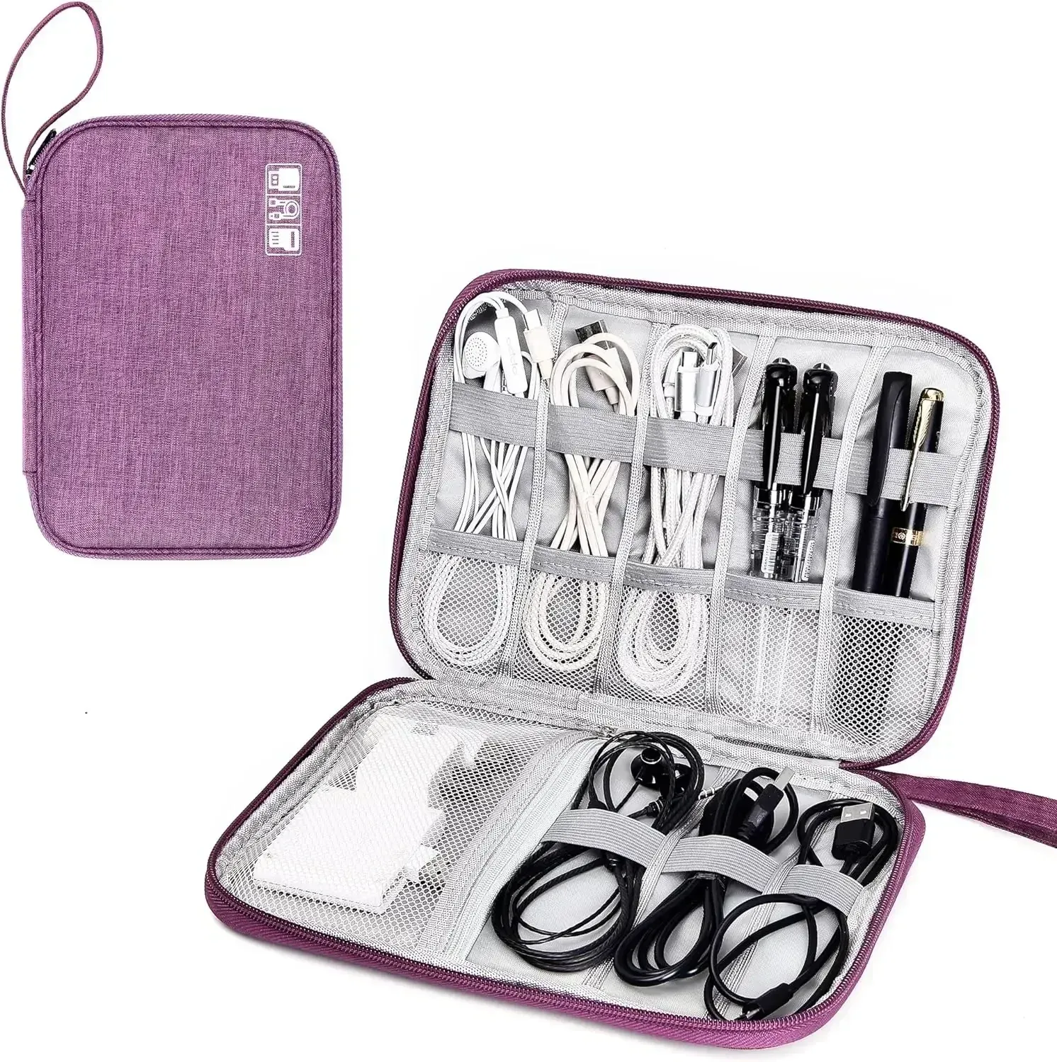 Organiseur de voyage compact pour câbles, disques durs mobiles et petits accessoires numériques 7