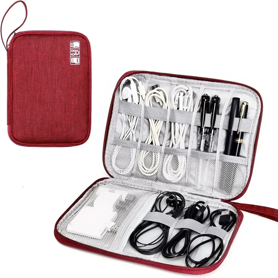Organiseur de voyage compact pour câbles, disques durs mobiles et petits accessoires numériques 8