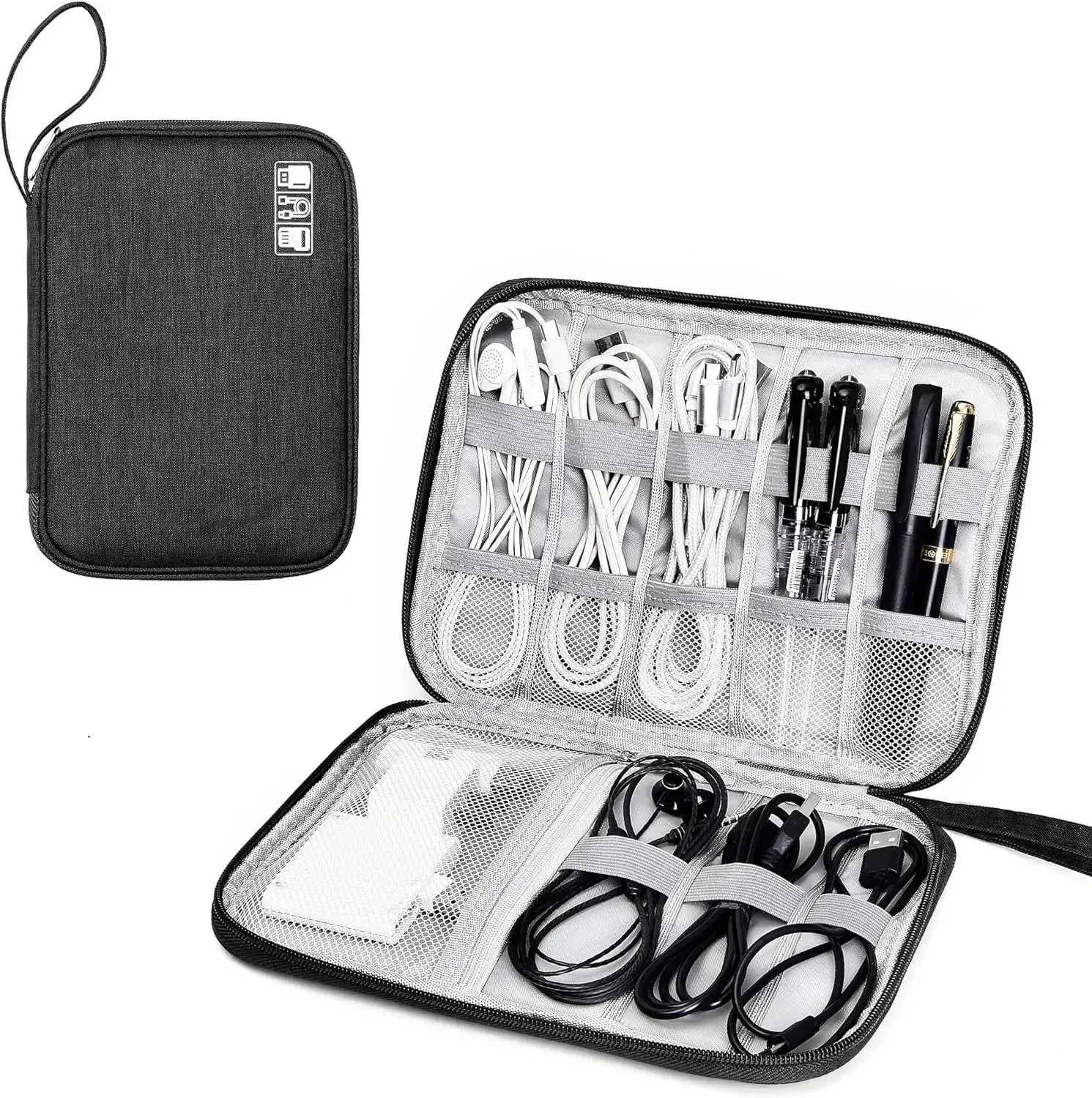 Organiseur de voyage compact pour câbles, disques durs mobiles et petits accessoires numériques 9