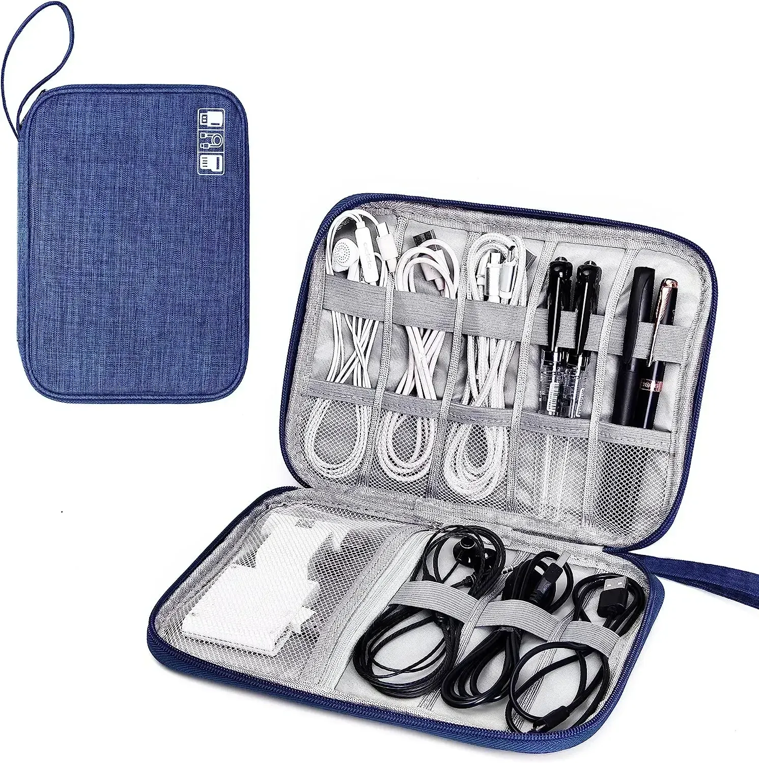 Organiseur de voyage compact pour câbles, disques durs mobiles et petits accessoires numériques 11