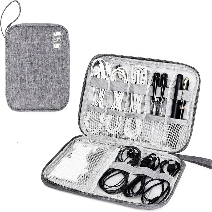 Organiseur de voyage compact pour câbles, disques durs mobiles et petits accessoires numériques 12