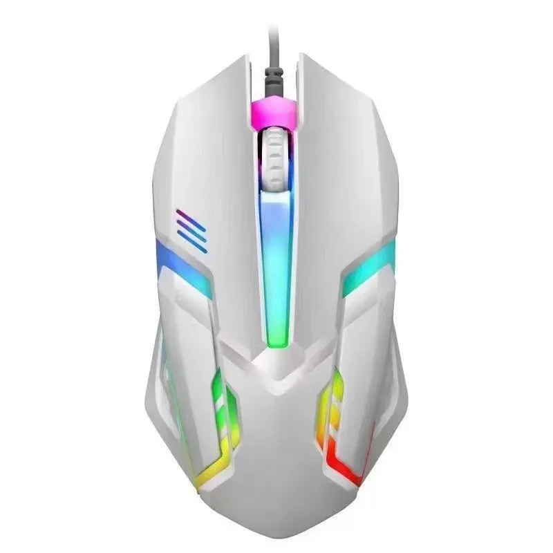 Souris optique filaire USB pour jeux avec rétroéclairage RGB, 3 boutons et design ergonomique 2