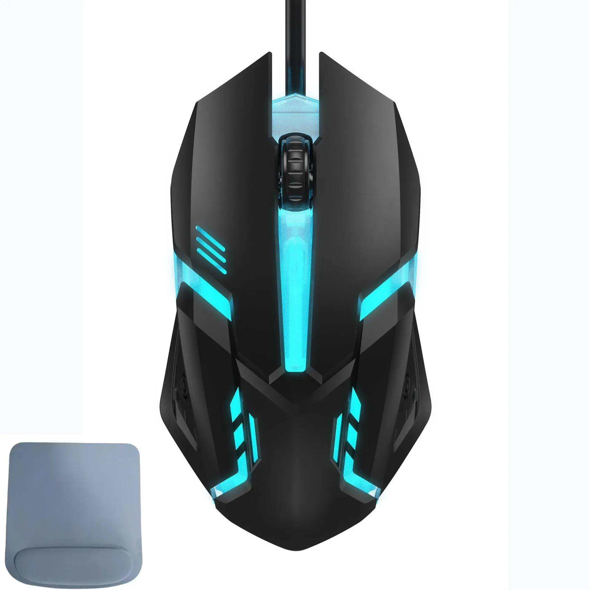Souris optique filaire USB pour jeux avec rétroéclairage RGB, 3 boutons et design ergonomique 10