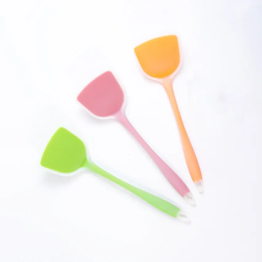 Ensemble d'ustensiles de cuisine en silicone antiadhésifs : spatule, spatule à œuf, pelle à poisson et pelle à frire 2