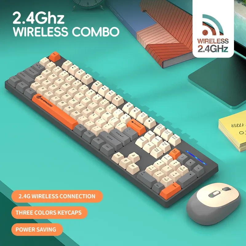 Ensemble clavier et souris sans fil Shipadoo Gaming, accessoires pour ordinateur portable, ordinateur de bureau, PC 3