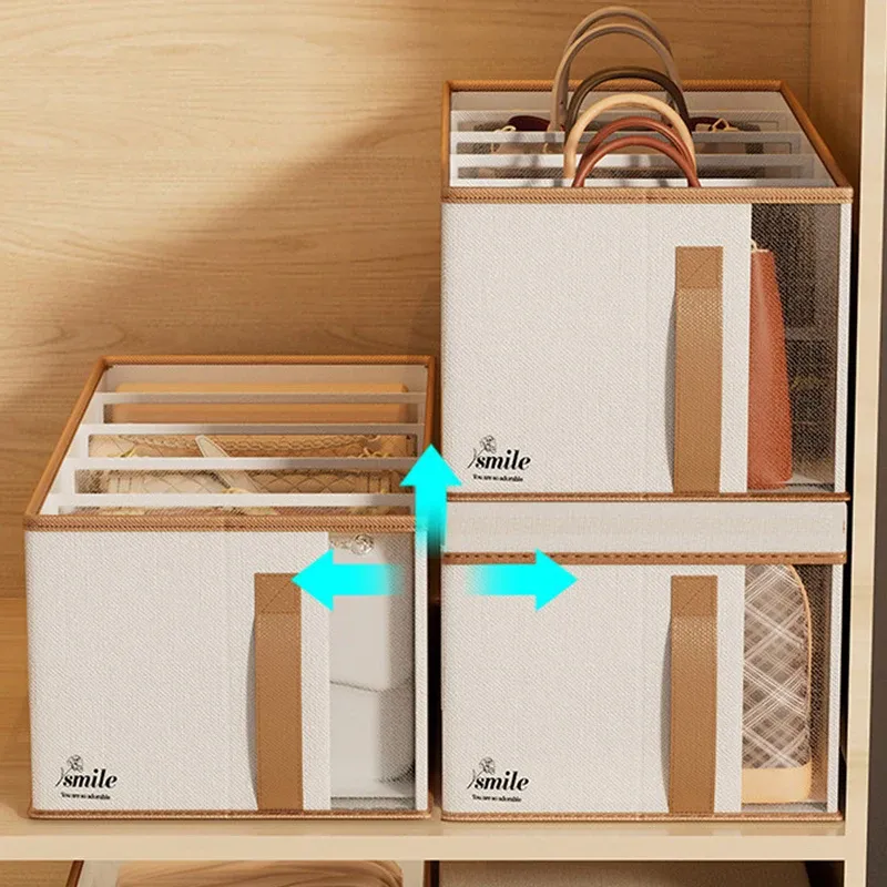 Boîte de rangement pliable, compartiments ouverts