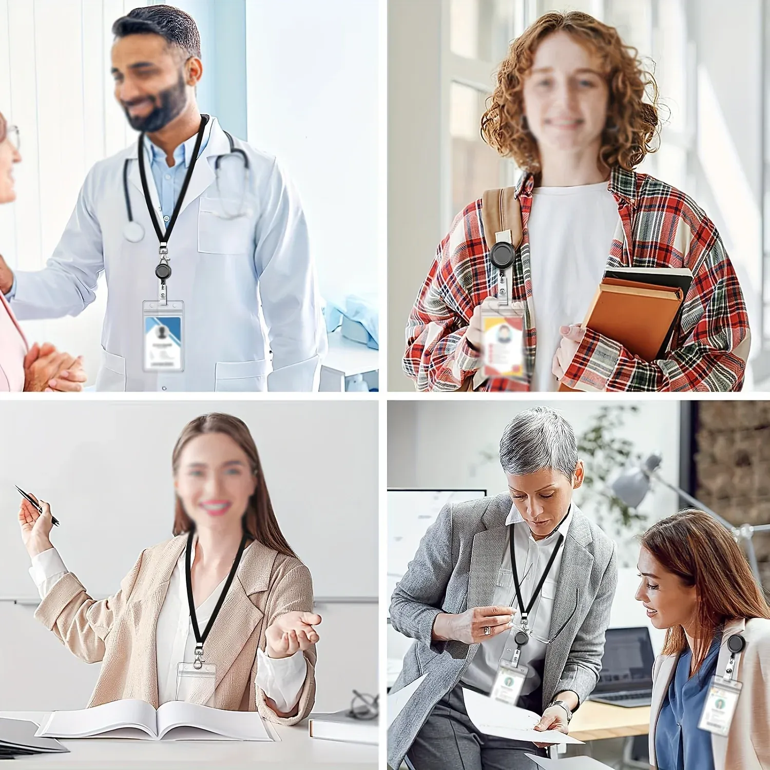 Porte-badge noir rétractable, présentation finale