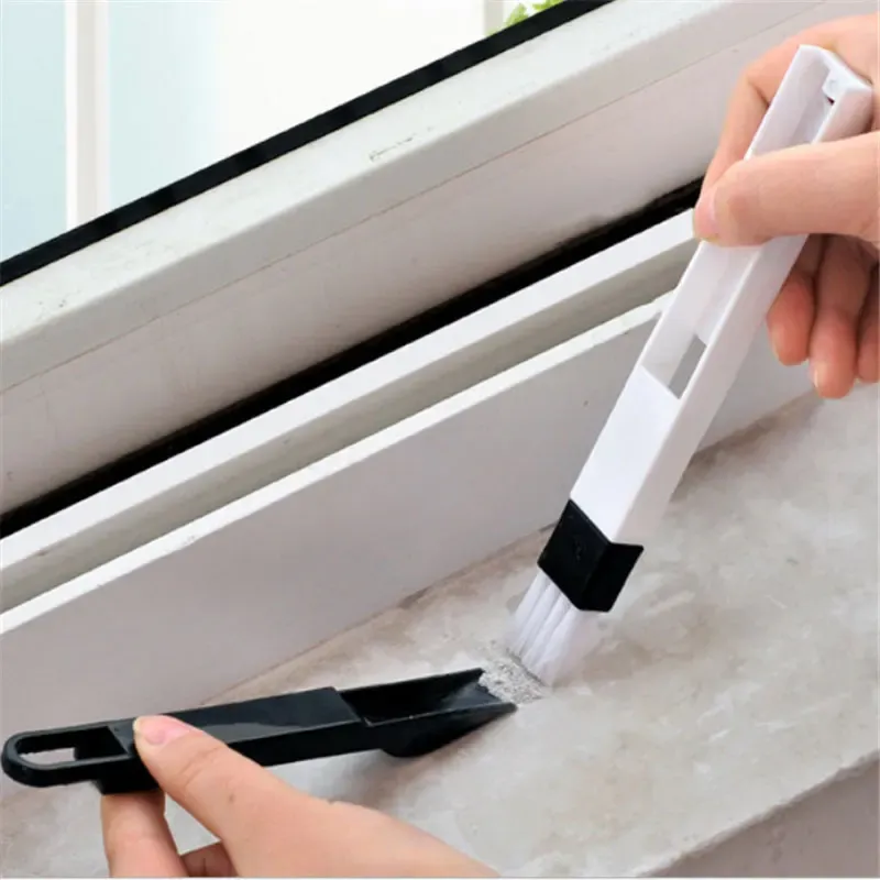 Brosse de nettoyage multi-usage pour rainures de portes et fenêtres, idéale pour la cuisine, la salle de bain et le bureau 3