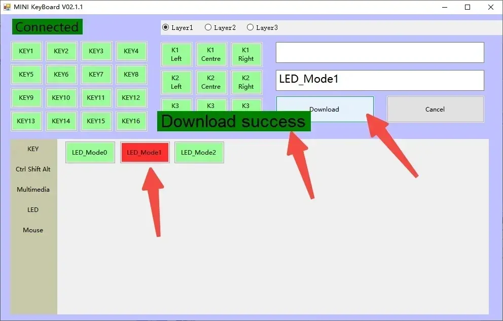 Modèle LED 1 en fonctionnement