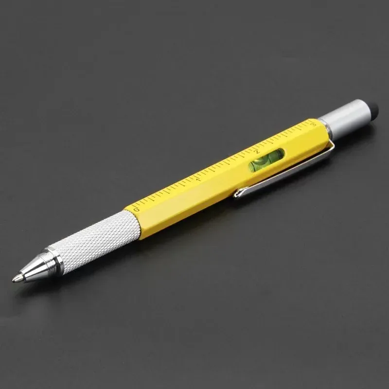 Stylet capacitif multifonction 7 en 1 pour écran tactile avec tournevis, règle, niveau à bulle et stylo à bille rechargeable 11