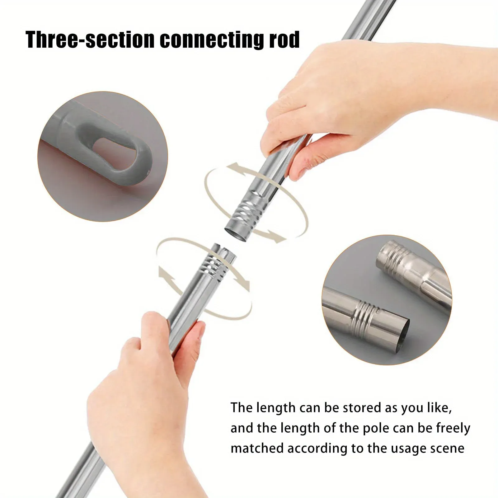 Serpillère rotative télescopique double usage, humide et sèche, à segments modulables 5