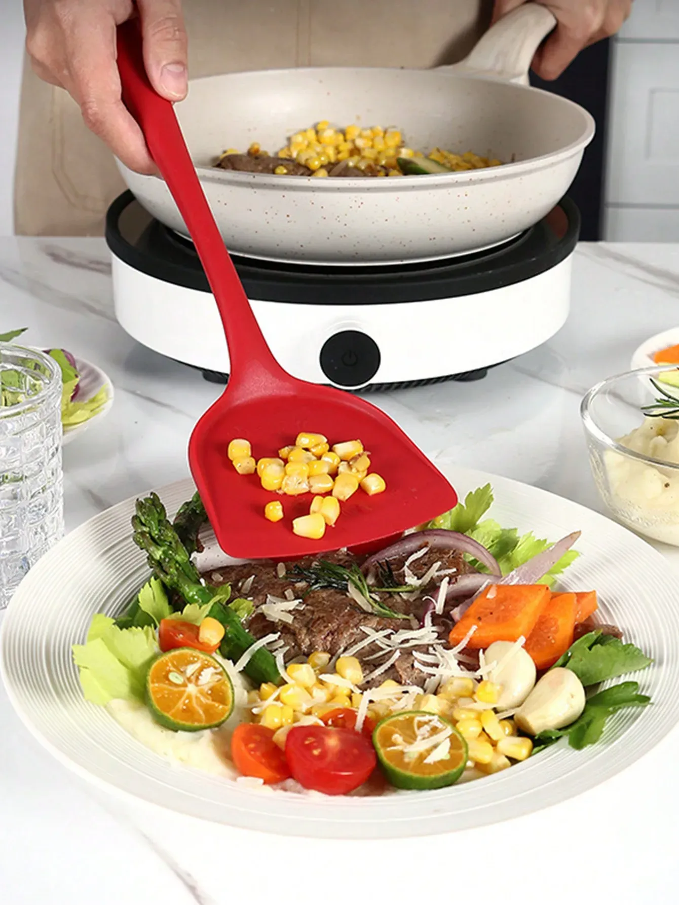 Spatule de cuisine en silicone épaissie, antiadhésive et résistante aux hautes températures, 1 pièce 3