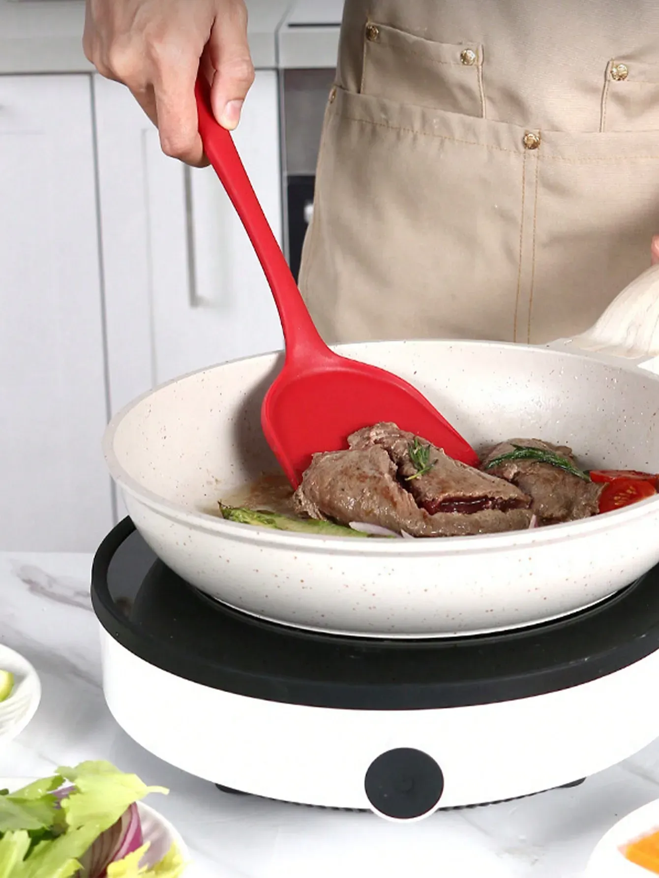Spatule de cuisine en silicone épaissie, antiadhésive et résistante aux hautes températures, 1 pièce 2