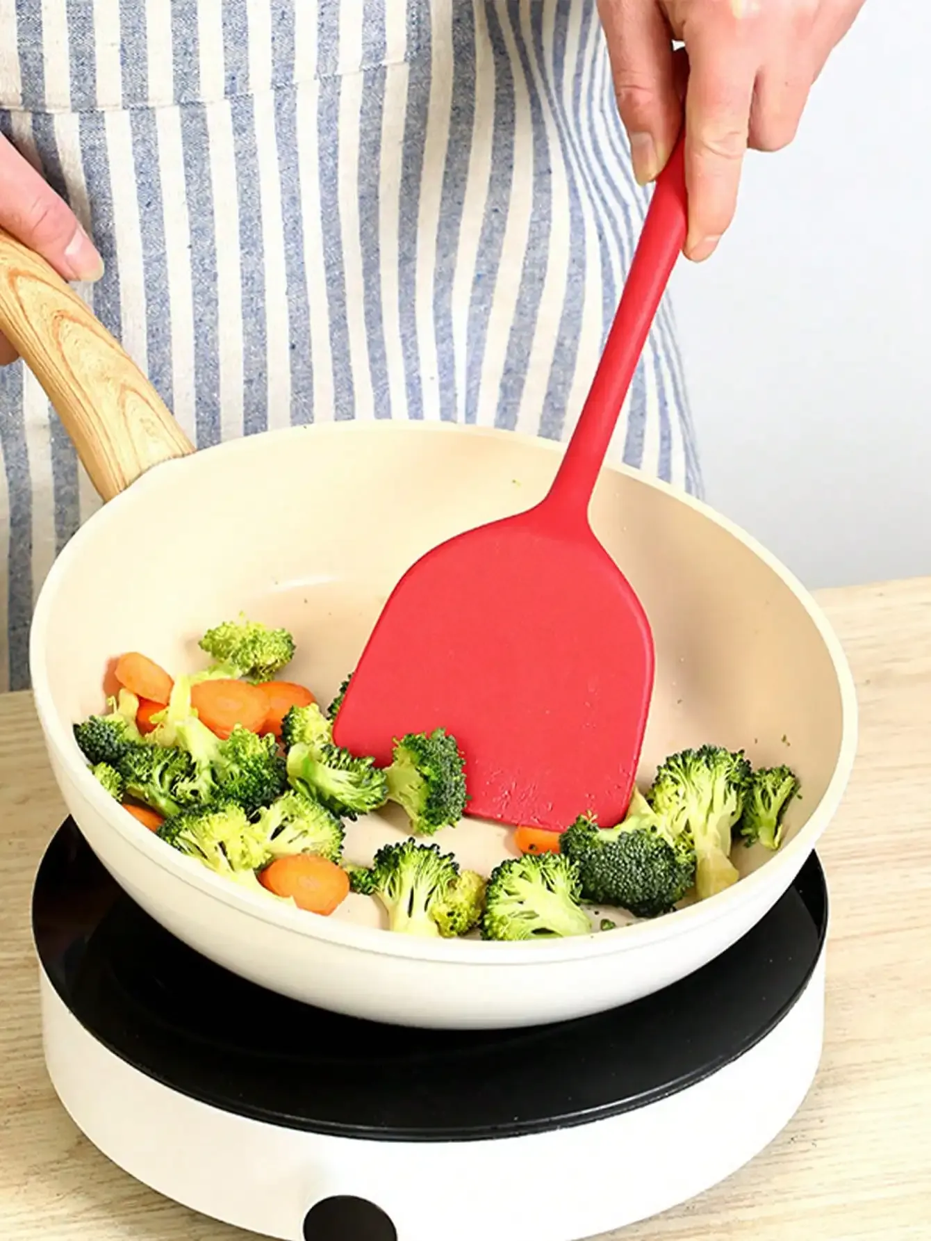 Spatule de cuisine en silicone épaissie, antiadhésive et résistante aux hautes températures, 1 pièce 4