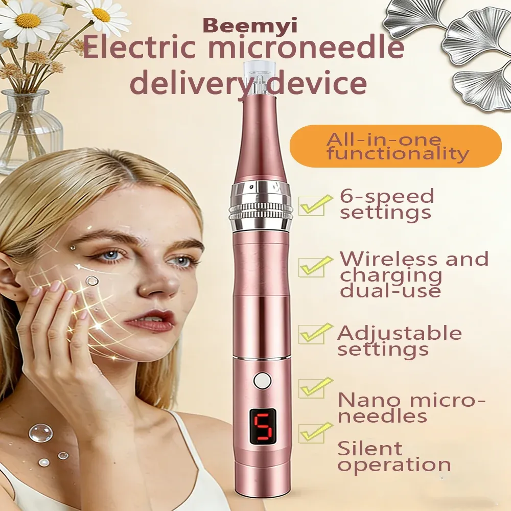 Masseur facial électrique rechargeable et portable avec 4 têtes interchangeables