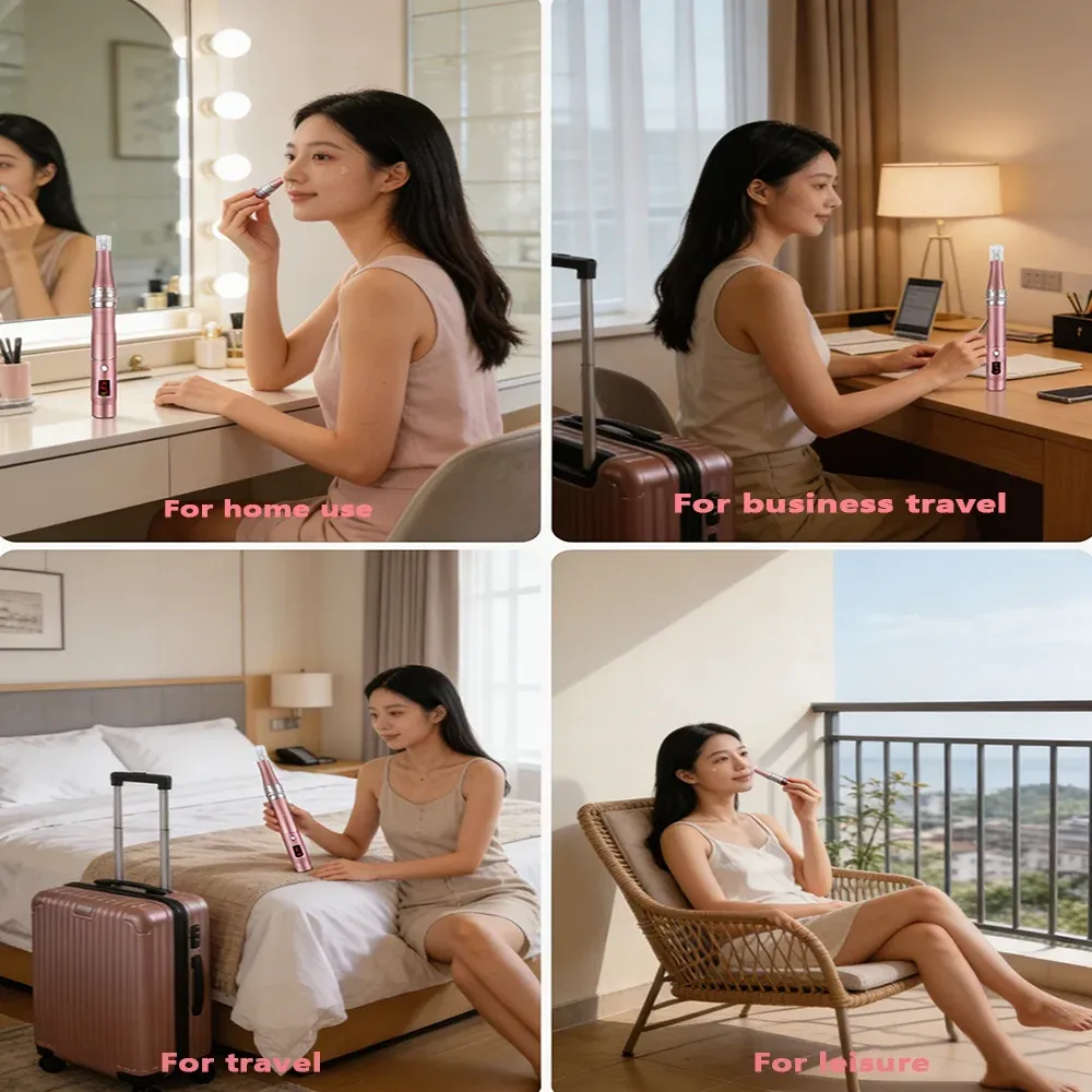 Masseur facial électrique rechargeable et portable avec 4 têtes interchangeables 5