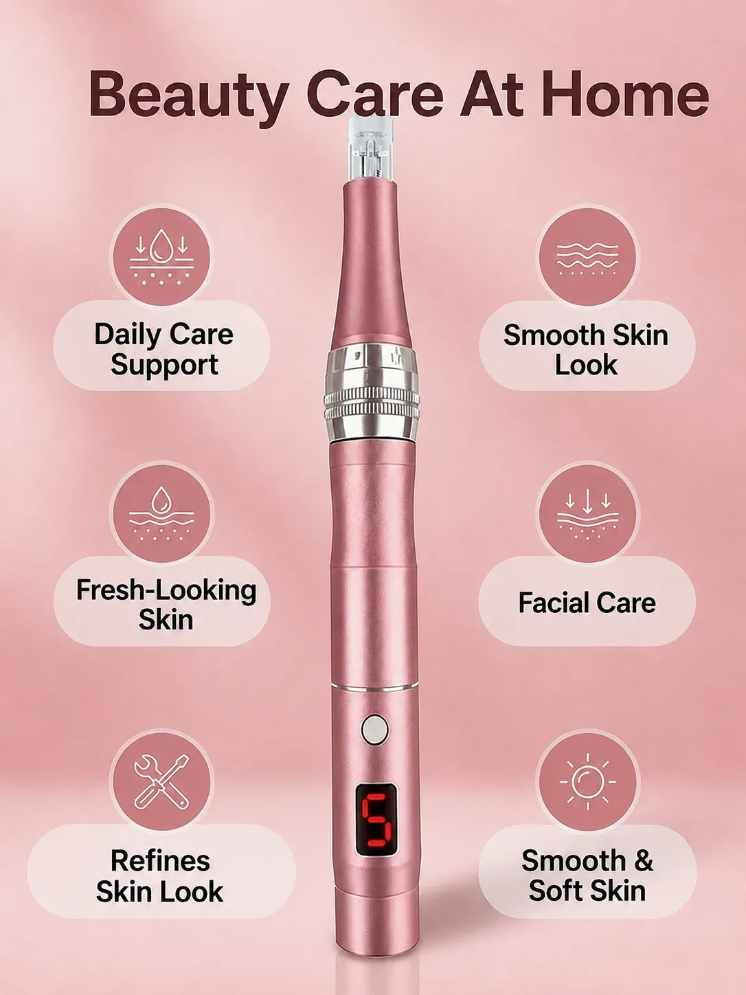 Masseur facial électrique portable rechargeable, vue d'ensemble