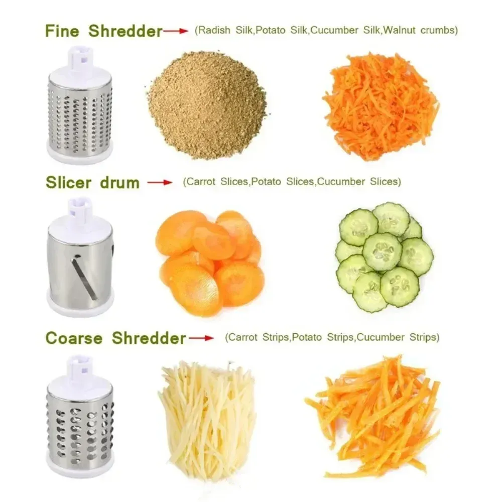 Coupe-légumes manuel multifonction avec 3 disques tranchants, trancheur et râpe de cuisine pour pommes de terre et ail 3