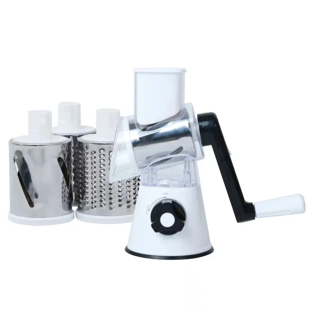 Coupe-légumes manuel multifonction avec 3 disques tranchants, trancheur et râpe de cuisine pour pommes de terre et ail 6