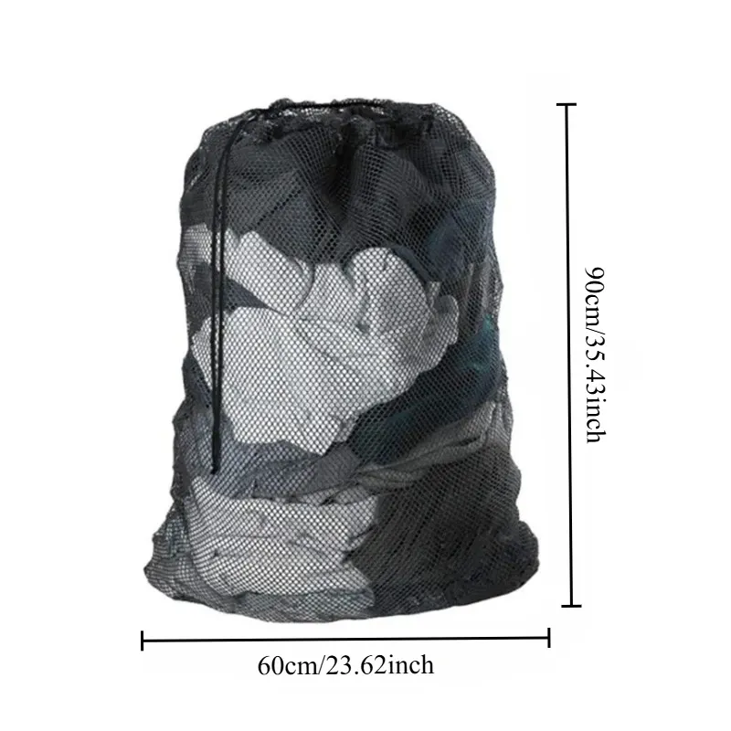Sac à linge en filet avec cordon de serrage, protection pour vêtements et rideaux 5
