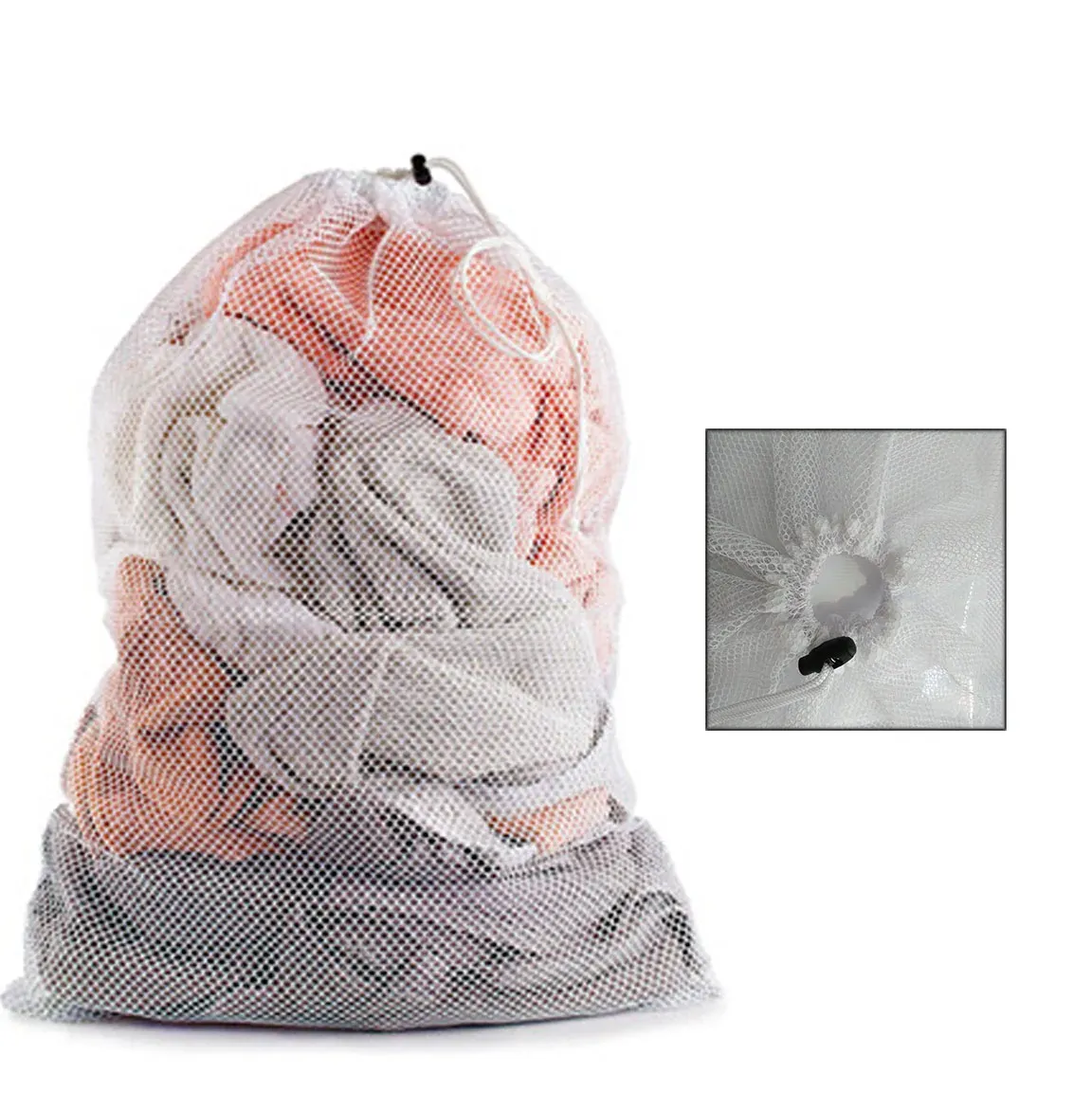 Sac à linge en filet avec cordon de serrage, protection pour vêtements et rideaux 8